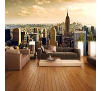 Hermosa Ciudad Crepúsculo Cálido Edificio Puesta De Sol 3D Papel Pintado Pared Fácil Instalación Oficina Sala Estar Sofá Dormitorio TV Fondos Decoración-200cm×140cm