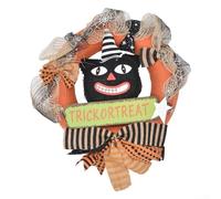 Hermosa corona artificial con temática otoñal con hojas de arce, perfecta para exhibición durante todo el año (A)