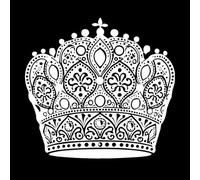 hermosa corona real clipart Calcomanías de pared de PVC 54.6x58.1cm Decoración de tiendas Blanco