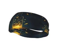 Hermosa diadema deportiva unisex con diseño de luciérnagas, para correr, baloncesto, yoga, deportes, fitness, sudor