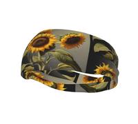 Hermosa diadema elástica de girasoles para yoga, deportes, fitness, unisex, para correr, baloncesto, absorbe el sudor,