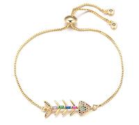 Hermosa espina multicolor de Zirconia Cúbica para mujeres Regalo de joyería de cadena ajustable