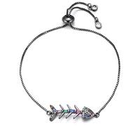 Hermosa espina multicolor de Zirconia Cúbica para mujeres Regalo de joyería de cadena ajustable