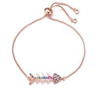 Hermosa espina multicolor de Zirconia Cúbica para mujeres Regalo de joyería de cadena ajustable