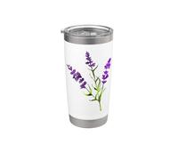 Hermosa flor de lavanda amante de la lavanda botánico flor silvestre Vaso térmico de acero inoxidable de doble pared