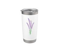Hermosa Flor Planta de Lavanda Vaso térmico de acero inoxidable de doble pared