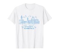 Hermosa Florencia Italia Camiseta gráfica económica, Hombre, Blanco, XL