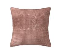 Hermosa funda de almohada moderna de color oro rosa, con cremallera oculta, funda de cojín de poliéster, funda de almohada decorativa con impresión de doble cara