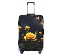 Hermosa funda de equipaje de viaje con rosas amarillas para equipaje de 18 a 32 pulgadas, lavable, resistente a los arañazos, Hermosas rosas amarillas, XL