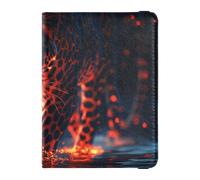 Hermosa funda de piel de leopardo de fuego para pasaporte, cartera de viaje con ranura para tarjeta de vacunación, funda para pasaporte ultra delgada, Hermoso leopardo de fuego, 1 size