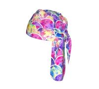 Hermosa gorra de ciclismo con estampado de sirena de colores arcoíris para yoga, correr, todos los días, unisex, transpirable