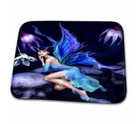 Hermosa Hada Azul sobre Pétalos Morados Hadas Alfombrilla De Baño Plegable Felpudo De Entrada Secado Rápido Felpudos para Bañera Ducha Inodoro 40X60 Cm