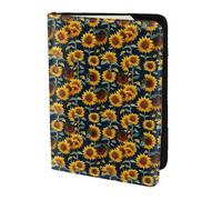 Hermosa impresión de girasol de 5.5 pulgadas, pasaporte de documentos de viaje, funda elegante y segura para hombres y mujeres para viajeros, Negro, Una talla