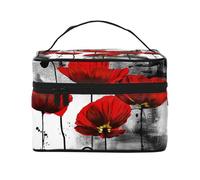 Hermosa impresión de Tinta de Flor de Amapola, Bolsa de Maquillaje Bolsa de cosméticos Bolsa de Aseo de Viaje portátil Estuche para lápices
