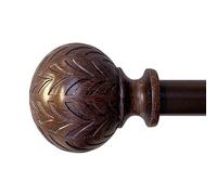 Hermosa - Juego de barras de cortina ajustables de 218 a 325 cm, diámetro de 5/8 pulgadas en color nogal