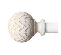 Hermosa - Juego de barras de cortina ajustables de 66 a 122 cm, diámetro de 5/8 pulgadas en color blanco antiguo