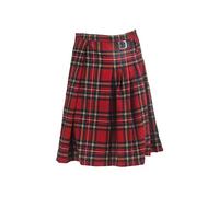 Hermosa Kilt Falda Escocesa Falda Plisada De Cintura Plisada A Cuadros Rojos De Tartán Escocés Gótico Punk con Hebilla D