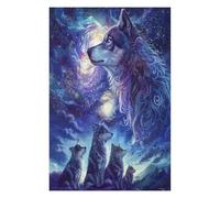 Hermosa Loba acompañada Puzzle 1000 Piezas Obra De Arte Premium Rompecabezas Familiar para Adultos Aliviar Estrés Decoración Hogar Moderno 1000 PCS