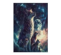 Hermosa Loba acompañada Puzzle 300 Piezas Obra De Arte Premium Rompecabezas Familiar para Adultos Aliviar Estrés Decoración Hogar Moderno 300 PCS