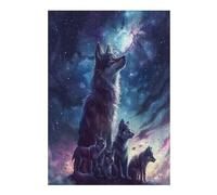 Hermosa Loba acompañada Puzzle 300 Piezas Portátil Familiar Compacto Rompecabezas 3D para Familia Desafío Intelectual Maquetas Educativas Construir 300 PCS