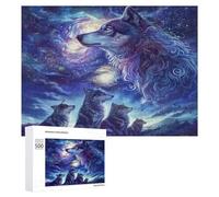 Hermosa Loba acompañada Puzzle 500 Piezas Moderno DIYRompecabezas para Hombres Y Mujeres A 14 Años Aliviar Estrés Decoración Hogar Estera Portátil 3D 500 PCS