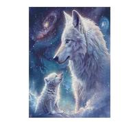 Hermosa Loba acompañada Puzzle 500 Piezas Obra De Arte Familiar Coleccionable Rompecabezas 3D para Hombres Y Mujeres Juguete Educativo Desafío Intelectual 500 PCS