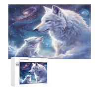 Hermosa Loba acompañada Puzzles 1000 Piezas 3D CreativoObra De Arte Rompecabezas Familiar para Niños Y Adultos A 12 Años Desafío Intelectual Decoración Hogar 1000 PCS