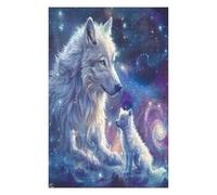 Hermosa Loba acompañada Puzzles 1000 Piezas Portátil 3D Rompecabezas Familiar para Toda La Familia Maquetas Educativas Construir Aliviar Estrés 1000 PCS