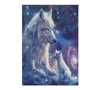 Hermosa Loba acompañada Puzzles 300 Piezas Alivio Estrés Familiar Rompecabezas 3D para Toda La Familia Juguete Educativo Desafío Intelectual 300 PCS