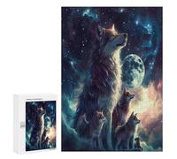 Hermosa Loba acompañada Puzzles 300 Piezas Maquetas 3D FamiliarConstruir DIY Moderno para Niños A 12 Años Y Adultos Desafío Intelectual Decoración Hogar 300 PCS