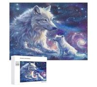 Hermosa Loba acompañada Puzzles 500 Piezas Familiar ColoridoEntretenimiento Creativo 3D para Adultos Y Niñas Desafío Impossible DIY Moderno Decoración500 PCS
