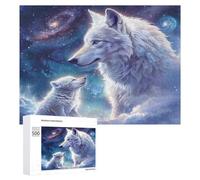 Hermosa Loba acompañada Puzzles 500 Piezas Maquetas EducativasConstruir 3D Rompecabezas para Familia DIY Moderno Desafío Intelectual Aliviar Estrés 500 PCS