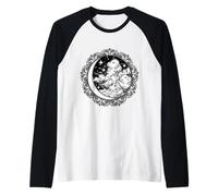 Hermosa Luna, Nubes y Estrellas Proyección Cielo, Portal Espacial Camiseta Manga Raglan