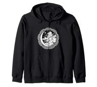 Hermosa Luna, Nubes y Estrellas Proyección Cielo, Portal Espacial Sudadera con Capucha