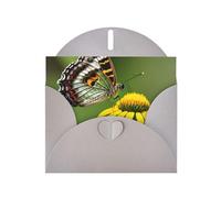 Hermosa mariposa brillante 1 tarjeta de felicitación impresa en blanco con sobre, diseños únicos para invitaciones de festivales