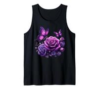 Hermosa mariposa púrpura rosa mariposa amantes regalos mujeres Camiseta sin Mangas