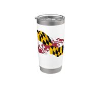Hermosa Maryland ondeando bandera Maryland Orgullo Ilustración Vaso térmico de acero inoxidable de doble pared