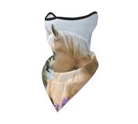 Hermosa máscara Cortavientos de Lavanda con diseño de Caballo Palomino, Polaina para el Cuello, para Motocicleta de Invierno.