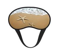 Hermosa máscara de dormir con estampado de arena de estrella de mar en la playa, 100% bloqueo de luz para dormir, máscara de ojos con correa ajustable
