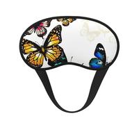 Hermosa máscara de dormir con estampado de mariposa, máscara de dormir para mujeres y hombres para una oscuridad total, reduce la hinchazón de la máscara de ojos