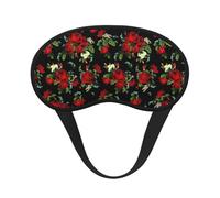 Hermosa máscara de dormir con estampado de rosas para viajes, yoga, meditación, lavable y cómoda, transpirable