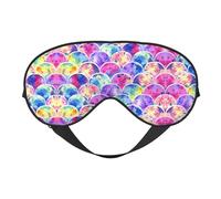 Hermosa máscara de dormir de sirena de colores arcoíris, ajustable, transpirable, antifaz de moda para una experiencia de sueño cómoda