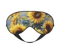 Hermosa máscara de dormir ligera con estampado de girasol, transpirable, bloquea la luz, viajes, yoga, aventuras al aire libre