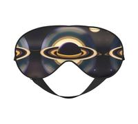 Hermosa máscara de dormir reversible de poliéster Saturn con correa ajustable para máxima comodidad y bloqueo de luz
