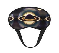 Hermosa máscara de dormir Saturn cómoda de satén con borde negro para bloquear la luz y dormir reparador