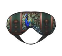 Hermosa máscara de dormir unisex con impresión de pavo real, máscara de ojos de doble cara, ideal para un sueño profundo y cuidado de la piel