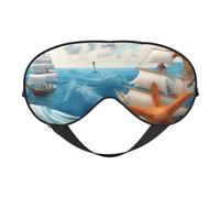 Hermosa máscara de ojos 3D con impresión marítima de verano, transpirable, ideal para camping, meditación, yoga