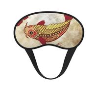 Hermosa máscara de ojos con borde negro con estampado de peces, con buen efecto de sombreado, es una opción ideal para viajes, meditación, etc