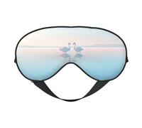 Hermosa máscara de ojos con estampado de cisnes en el lago blanco para mujeres y hombres, correa ajustable de dos caras, para dormir, viajar, relajarse