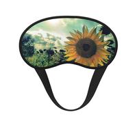 Hermosa máscara de ojos con estampado de girasol, borde negro, con buen efecto de sombreado, es una opción ideal para viajes, meditación, etc
